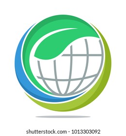 icon logo with the concept of environmentally sustainable earth	