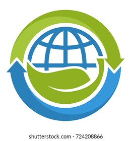 icon logo with the concept of environmentally sustainable earth