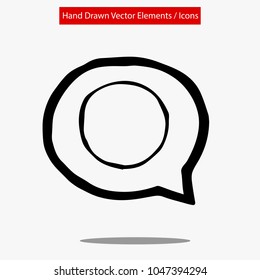 Icon Logo Concept. Hand Drawn Bubble Message Circle. Graphic Design Resource, Elements, Vector Illustration