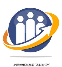 Icon Logo With The Concept Of Leadership, Human Resource Development