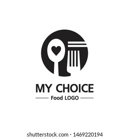 icon logo with the concept of smart choice / favorite food / good choice for culinary business, organic food products - Vector