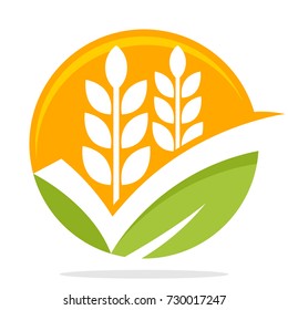 Icon Logo With The Concept Of Smart Choice / Good Choice For Commodity Business, Organic Rice/ Wheat Food Product