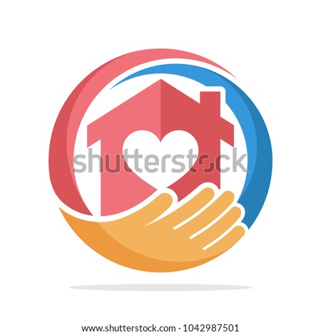 icon logo with the concept of social service about home care