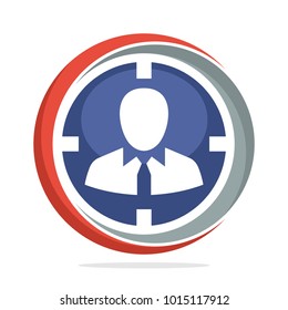 icon logo with the concept of target employee recruitment
