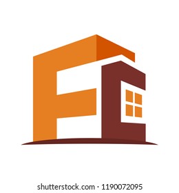 icon logo for the construction business, with combination of the initials F & C