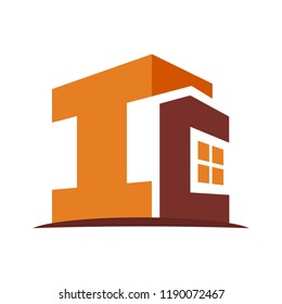 icon logo for the construction business, with combination of the initials I & C