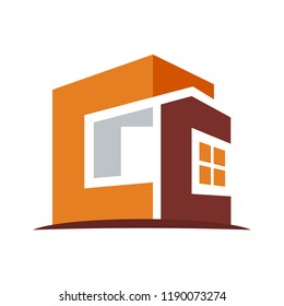icon logo for the construction business, with combination of the initials C & C