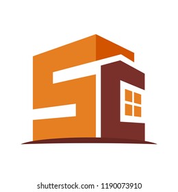 icon logo for the construction business, with combination of the initials S & C