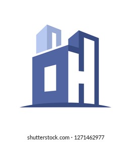 icon logo for the construction business, with combination of the initials O & H