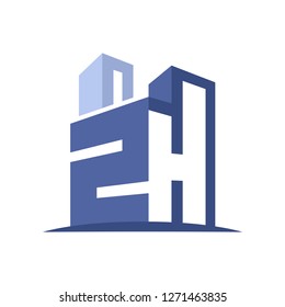 icon logo for the construction business, with combination of the initials Z & H