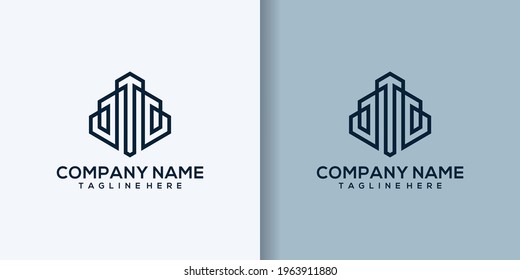 icon logo for the construction business, with a combination of the initials U J