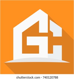 icon logo for the construction business, with combination of the initials G & C