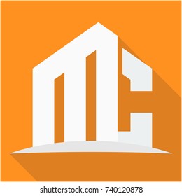 icon logo for the construction business, with combination of the initials M & C