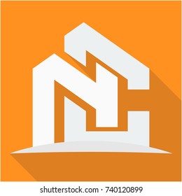 icon logo for the construction business, with combination of the initials N & C