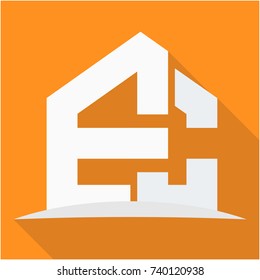 icon logo for the construction business, with combination of the initials E & C