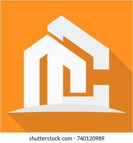 icon logo for the construction business, with combination of the initials M & C
