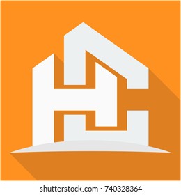 icon logo for the construction business, with combination of the initials H & C