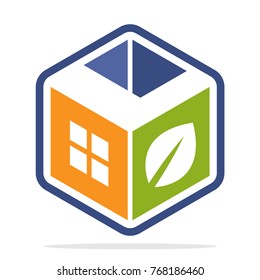 icon logo construction business with the concept of environmentally friendly homes and the initial of the letter L