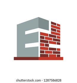 Icon logo for construction business with initials combination of letters E and D