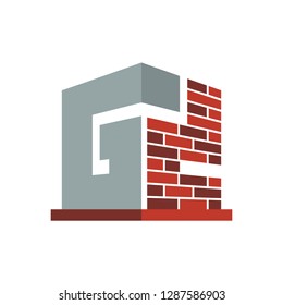 Icon logo for construction business with initials combination of letters G and D