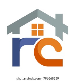 Icon logo for the construction services business development, with a combination of initials letter R & C