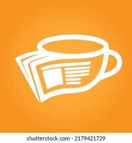 icon or logo cup + newspaper