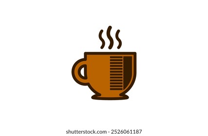 Icon or Logo Cup of Warm Coffee or Tea Color