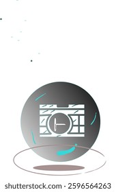 icon and logo design art graphic object, this image consists of two icons of camera and earth images