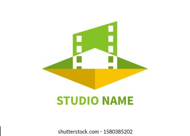 icon logo design for cinema or movie event or company base in digital technology for recording