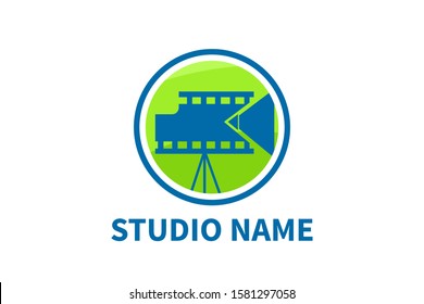 icon logo design for cinema or movie event or company base in digital technology for recording 