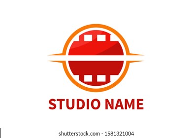 icon logo design for cinema or movie event or company base in digital technology for recording