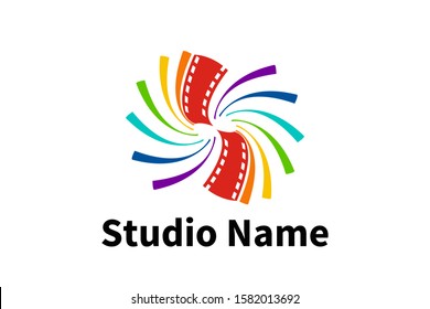 icon logo design for cinema or movie event or company base in digital technology for recording
