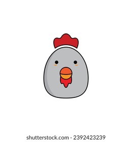 icono, diseño de logotipo, lindo personaje con logo de pollo. imagen del icono vectorial del logotipo de dibujos animados de chick lindo