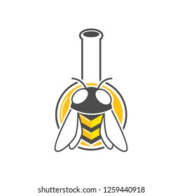 Icon logo design element with hornet theme