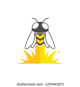 Icon logo design element with hornet theme