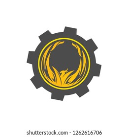 Icon, logo design element with phoenix theme