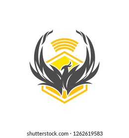 Icon, logo design element with phoenix theme