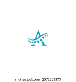 icon logo design A interior blue element technology