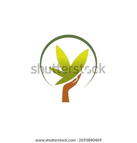 Icon or logo design for the legality of marijuana as a herbal medicine
