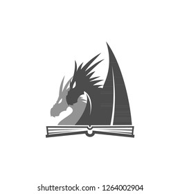 Icon, logo design template with dragon theme