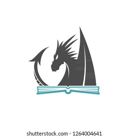 Icon, logo design template with dragon theme