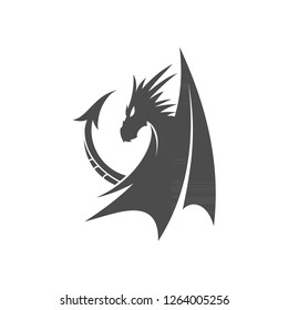Icon, logo design template with dragon theme