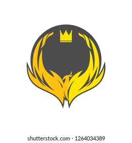 Icon logo design template with phoenix bird theme