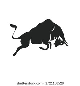 icon logo design vector white symbol black bull