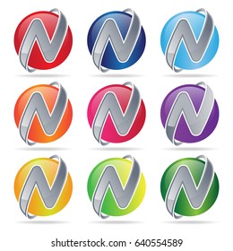 Icon logo for digital business, technology, software illustrated in the initials of the letter N