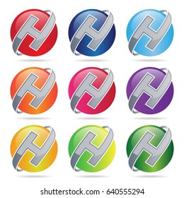 Icon logo for digital business, technology, software illustrated in the initials of the letter H
