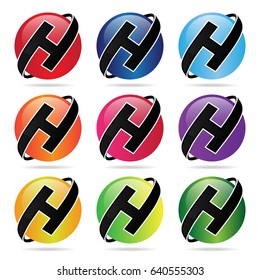 Icon logo for digital business, technology, software illustrated in the initials of the letter H