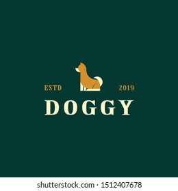 icon logo dog with flat concept