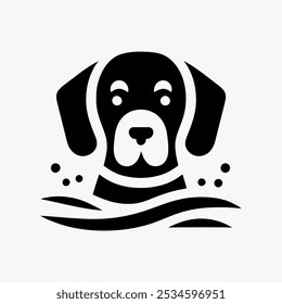 Icon logo perro silueta Vector negro 