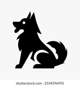 Icon logo perro silueta Vector negro 